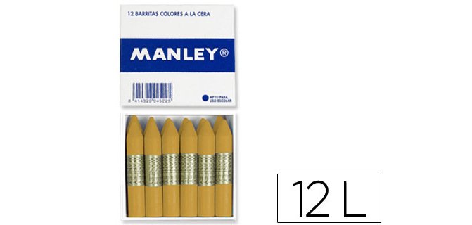 Lapices cera manley unicolor ocre madera n.64 cajade 12 unidades
