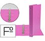 Carpeta liderpapel 4 anillas 25 mm redondas plastico folio color fucsia