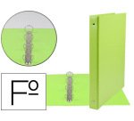Carpeta liderpapel 4 anillas 25 mm redondas plastico folio color verde pistacho