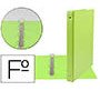 Carpeta liderpapel 4 anillas 25 mm redondas plastico folio color verde pistacho