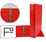 Carpeta liderpapel 4 anillas 40 mm redondas plastico folio color rojo