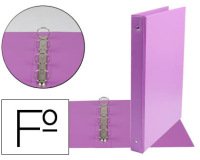 Carpeta liderpapel 4 anillas 25 mm redondas plastico folio color lila