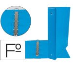 Carpeta liderpapel 4 anillas 40 mm redondas plastico folio color celeste