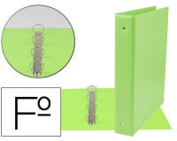 Carpeta liderpapel 4 anillas 40 mm redondas plastico folio color verde pistacho
