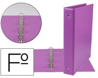 Carpeta liderpapel 4 anillas 40 mm redondas plastico folio color lila
