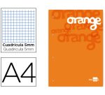 Bloc encolado liderpapel cuadro 5 mm naranja a4 natural100 hojas 100 g/m2