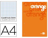 Bloc encolado liderpapel cuadro 5 mm naranja a4 natural100 hojas 100 g/m2
