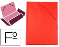 Carpeta liderpapel gomas tres solapas plastico folio color rojo