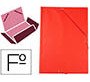 Carpeta liderpapel gomas tres solapas plastico folio color rojo