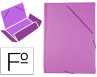 Carpeta liderpapel gomas tres solapas plastico folio color lila