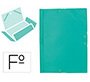 Carpeta liderpapel gomas tres solapas plastico folio color verde
