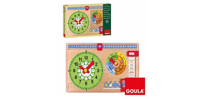Juego Goula didáctico reloj calendario castellano