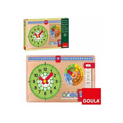 Juego Goula didáctico reloj calendario castellano