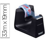 Portarrollo sobremesa tesa plastico easy cut smat para cintas de 33 mt color negro