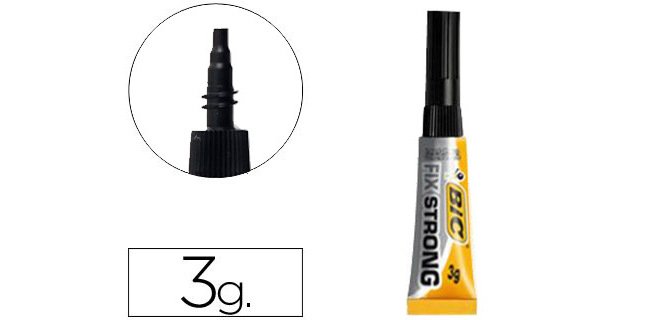 Pegamento bic fix strong 3 g adhesivo extra fuerte