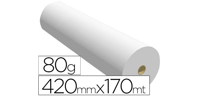 Papel reprografía ppc para planos 420 mm x 170 m 80 g