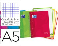 Bloc espiral oxford tapa extradura optik paper microperforado din a5 120 h 50% hojas gratis cuadros 5 mm