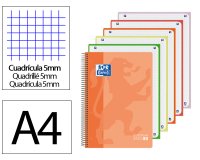 Bloc espiral oxford tapa plastico optik paper microperforado din a4+ 120h cuadro 5 mm colores surtidos