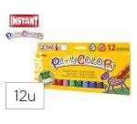 Tempera solida en barra playcolor escolar caja de 12 colores surtidos