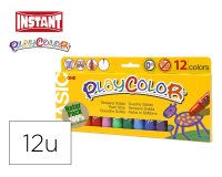 Tempera solida en barra playcolor escolar caja de 12 colores surtidos