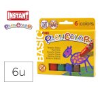 Tempera solida en barra playcolor escolar caja de 6 colores surtidos