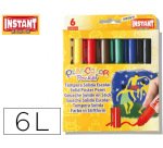 Tempera solida en barra playcolor pocket escolar caja de 6 colores surtidos