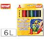 Tempera solida en barra playcolor pocket escolar caja de 6 colores surtidos