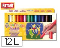 Tempera solida en barra playcolor pocket escolar caja de 12 colores surtidos