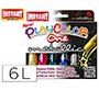 Tempera solida en barra playcolor escolar caja de 6 colores metalizados surtidos