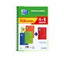 Bloc espiral oxford tapa blanda folio 80 hojas 90gr cuadro 4 mm colores vivos pack de 4+1