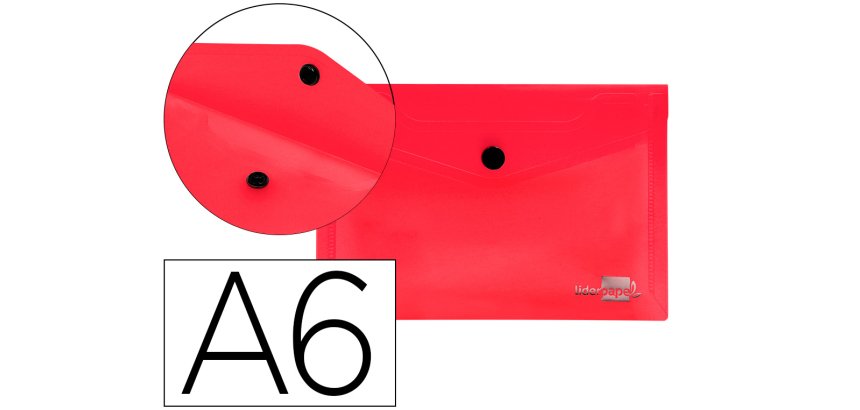 Carpeta liderpapel dossier broche polipropileno din a6 rojo transparente