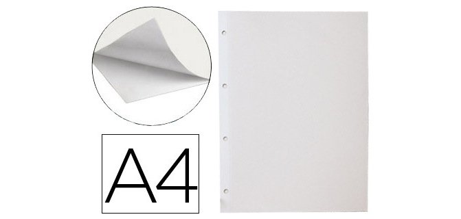 Hoja album de fotos liderpapel din a4 autoadhesiva blanca