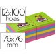 Bloc de notas adhesivas quita y pon post-it super stick ultra 76x76 mm pack de 12 bloc verde rosa amarilla