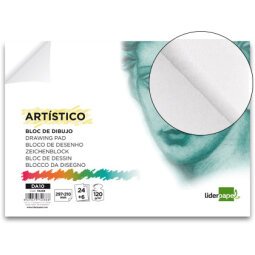 Bloc dibujo liderpapel artistico encolado 210x297 mm 30 hojas 120g/m2 sin recuadro