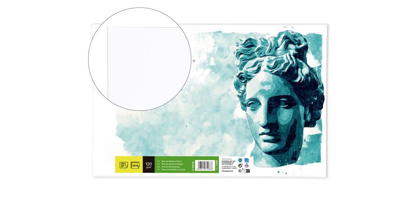 Bloc dibujo liderpapel artistico encolado 210x297 mm 30 hojas 120g/m2 sin recuadro