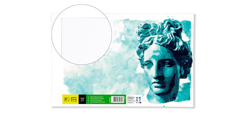Bloc dibujo liderpapel artistico encolado 297x420 mm 30 hojas 120g/m2 sin recuadro