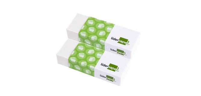 Goma de borrar liderpapel sintetica blanca libre de pvc unidad