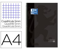 Bloc espiral oxford european book tapa extradura din a4 80 hojas cuadricula 5 mm color gris