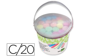 Tiza color liderpapel para suelo cubilete de 20 unidades colores surtidos