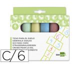 Tiza color liderpapel para suelo caja de 6 unidades colores surtidos