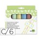 Tiza color liderpapel para suelo caja de 6 unidades colores surtidos