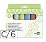 Tiza color liderpapel para suelo caja de 6 unidades colores surtidos