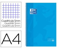 Bloc espiral oxford european book tapa extradura din a4 80 hojas cuadricula 5 mm color turquesa