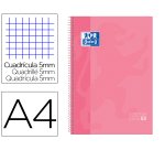 Bloc espiral oxford tapa extradura microperforado din a4 80 hojas cuadros 5 mm color rosa dulce