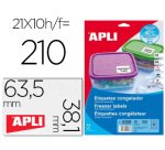 Etiqueta adhesiva apli 12328 tamaño 63,5x38,1 mm para congelados caja con 10 hojas a4 blancas directiva europea