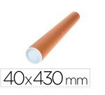 Tubo de carton q-connect portadocumentos cartoncillo encolado reciclado 1,8 mm con 2 tapas de plastico 40x430 mm