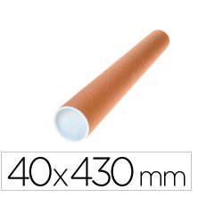 Tubo de carton q-connect portadocumentos cartoncillo encolado reciclado 1,8 mm con 2 tapas de plastico 40x430 mm