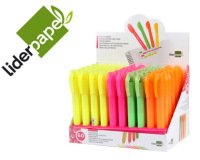Marcador de cera gel liderpapel fluorescente expositor de 60 unidades colores surtidos
