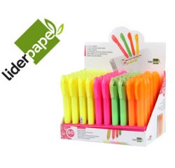 Marcador de cera gel liderpapel fluorescente expositor de 60 unidades colores surtidos