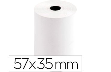 Rollo sumadora termico q-connect 57 mm ancho x 35 mm diametro para tpv sin bisfenola